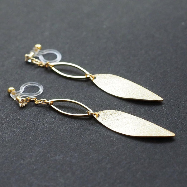 Women'S Hoop Leaf Dangle Invisible Clip on Earrings Gold Tone Non Pierced Earrings for Sensitive Ears, Comfy Trendy Dainty Fashion Clip Earrings Jewelry Birthday Gift