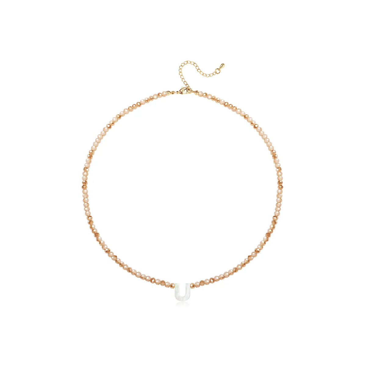 Pendant Necklaces for Women Initial Choker Necklace Beaded Shell Letter Bracelet Trendy Tiny A-Z Simple Jewelry
