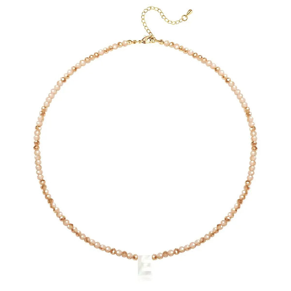 Pendant Necklaces for Women Initial Choker Necklace Beaded Shell Letter Bracelet Trendy Tiny A-Z Simple Jewelry