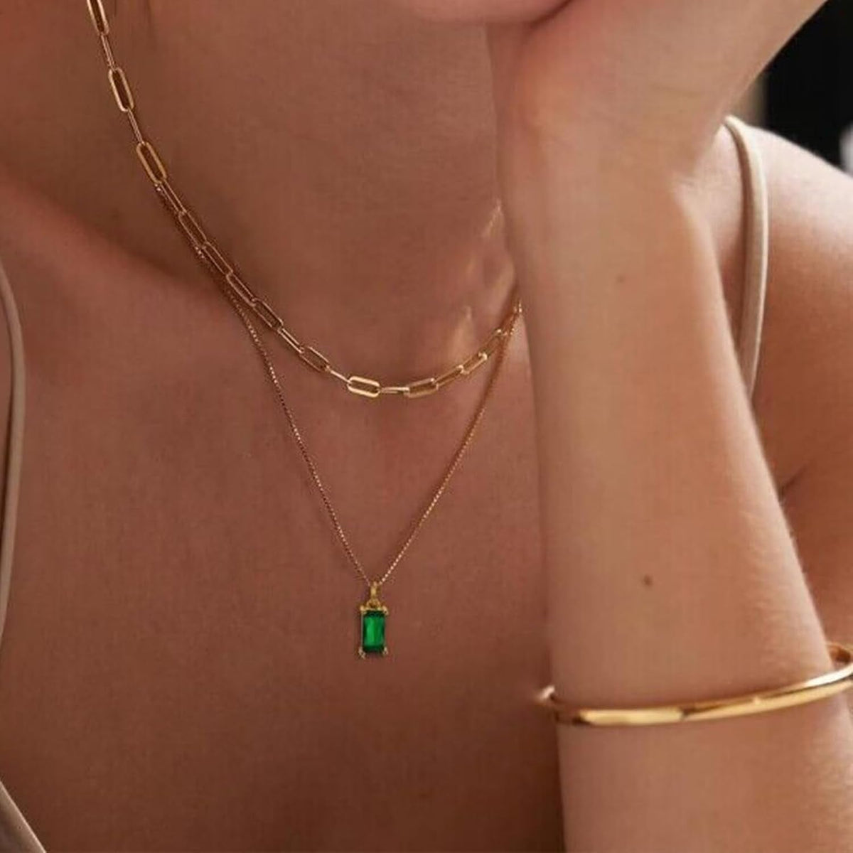 2 PCS 14K Gold Pendant Necklaces for Women, Birthstone - KARMARKA