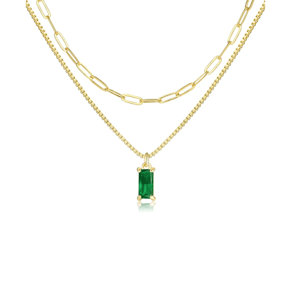 2 PCS 14K Gold Pendant Necklaces for Women, Birthstone - KARMARKA