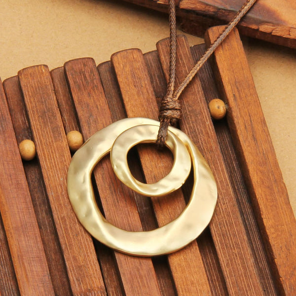 Boho Necklaces for Women Chunky Circle Necklace Bohemian Necklaces