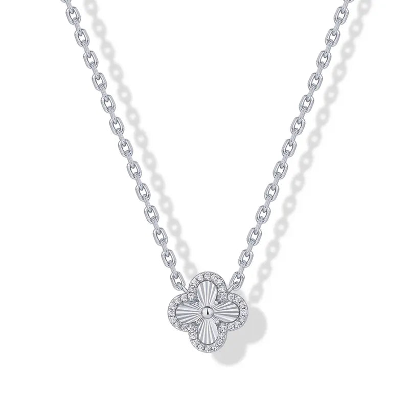 PAVOI Four Leaf Clover Necklace for Women, 14K Gold Plated CZ Lucky Charm Pendant, Hypoallergenic Clover Jewelry Gift