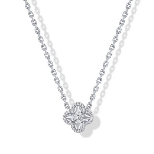 PAVOI Four Leaf Clover Necklace for Women, 14K Gold Plated CZ Lucky Charm Pendant, Hypoallergenic Clover Jewelry Gift