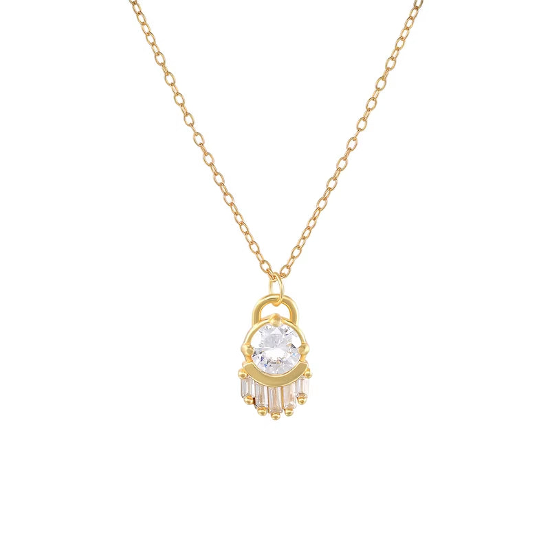 Fashion Pendant Necklaces 925 Sterling Silver Diamond Necklace Hand Shape Zircon Gold Plated Necklaces for Women