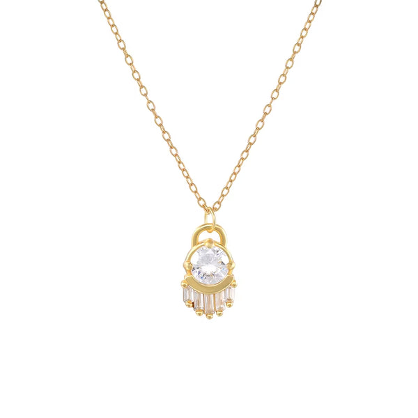 Fashion Pendant Necklaces 925 Sterling Silver Diamond Necklace Hand Shape Zircon Gold Plated Necklaces for Women