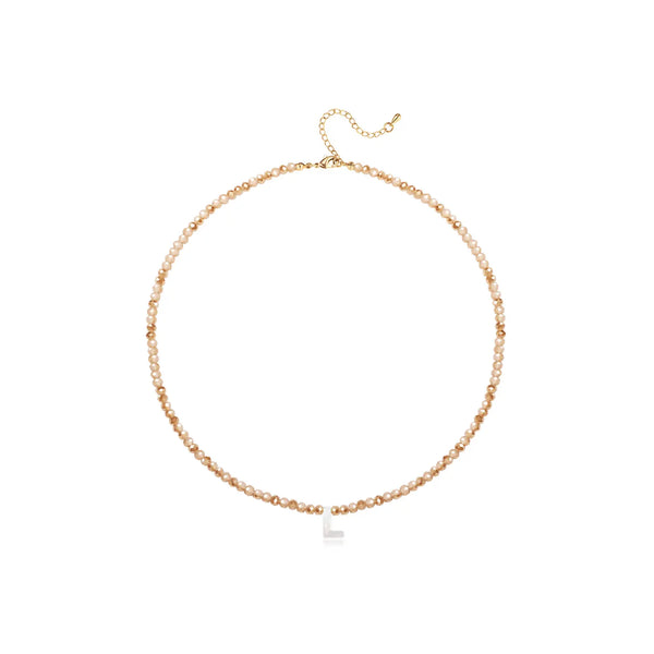Pendant Necklaces for Women Initial Choker Necklace Beaded Shell Letter Bracelet Trendy Tiny A-Z Simple Jewelry