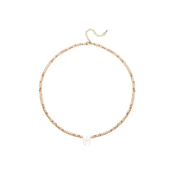 Pendant Necklaces for Women Initial Choker Necklace Beaded Shell Letter Bracelet Trendy Tiny A-Z Simple Jewelry