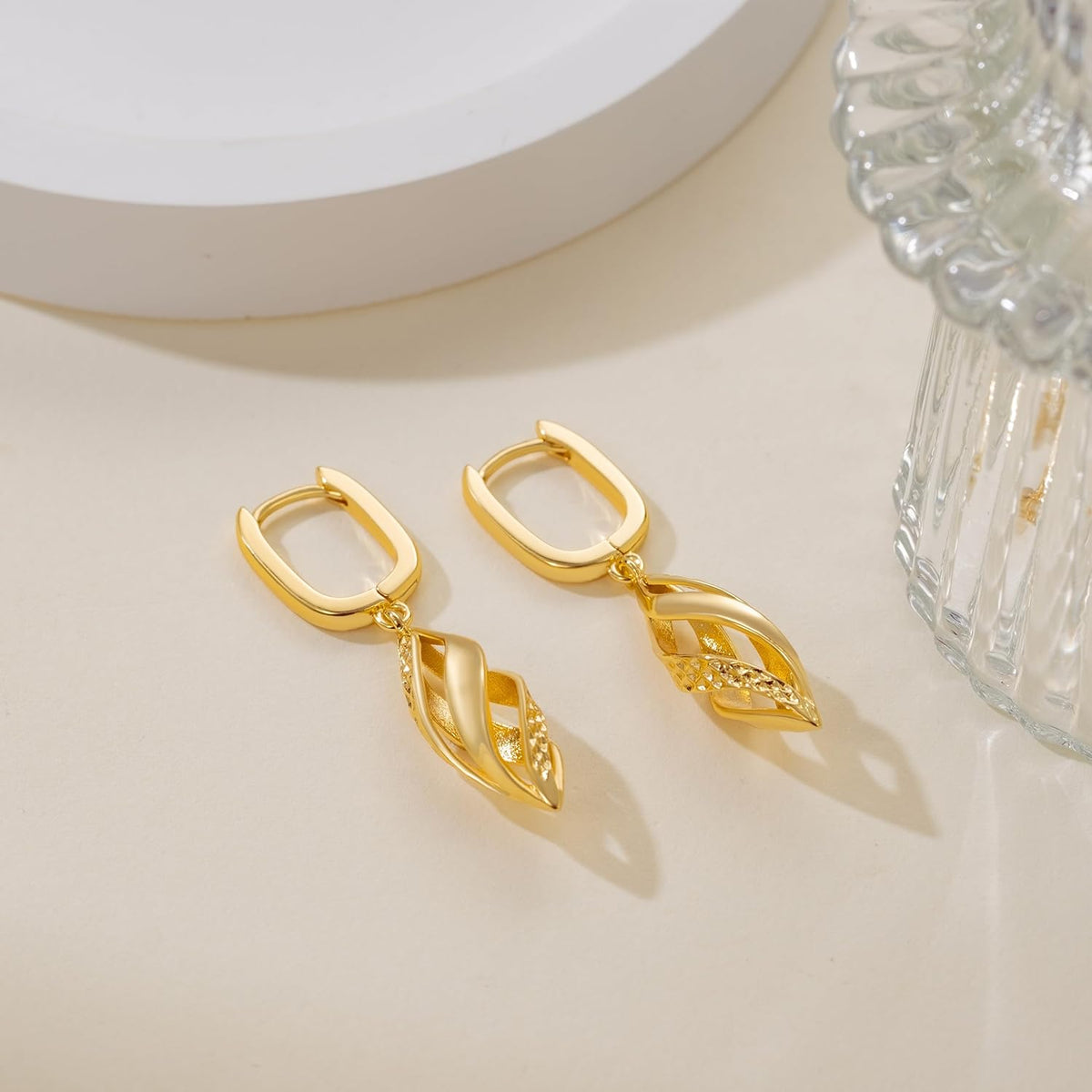14K Gold Earrings for Women Gold Hoop Dangle Drop Earrings for Women