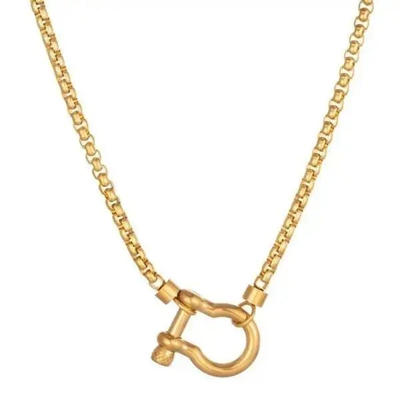 Dual-Color Layered Gold Steel Chunky Chain Necklace - Unisex Gold Aesthetic Chain Jewelry Necklaces, Waterproof, Non-Tarnish, Oxidation and Color Fading Resistant, Chunky Clasp, Daily Wear Costume Jewelry, Chunky Gold Tone Necklaces,Sohochic