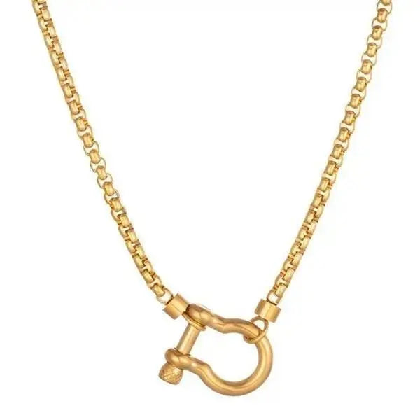 Dual-Color Layered Gold Steel Chunky Chain Necklace - Unisex Gold Aesthetic Chain Jewelry Necklaces, Waterproof, Non-Tarnish, Oxidation and Color Fading Resistant, Chunky Clasp, Daily Wear Costume Jewelry, Chunky Gold Tone Necklaces,Sohochic