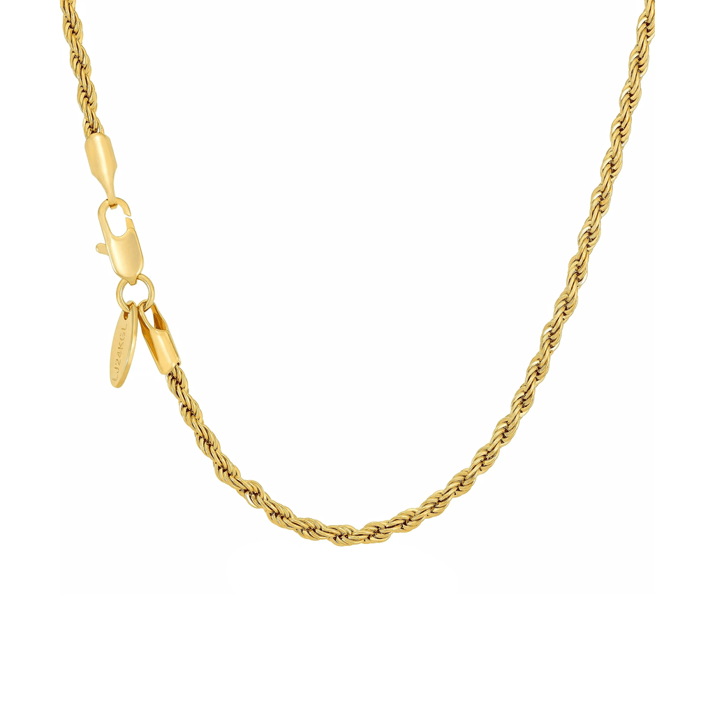 2Mm Gold Rope Chain for Men & Women 24K Real Gold Plated Diamond Cut Gold Necklace for Women & Necklace for Men 14 to 36 Inch | Gold | White Gold (14 Inches, Gold) - KARMARKA