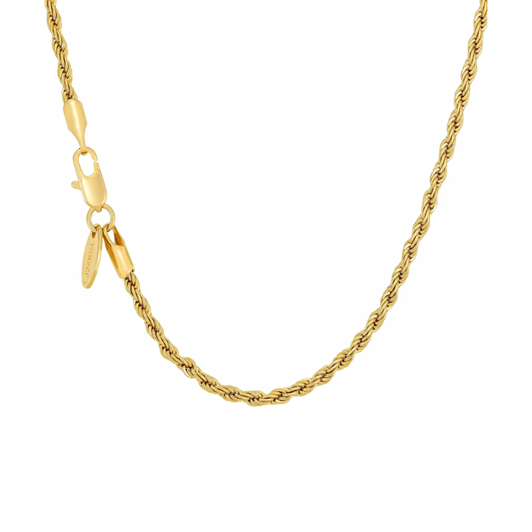 2Mm Gold Rope Chain for Men & Women 24K Real Gold Plated Diamond Cut Gold Necklace for Women & Necklace for Men 14 to 36 Inch | Gold | White Gold (14 Inches, Gold) - KARMARKA