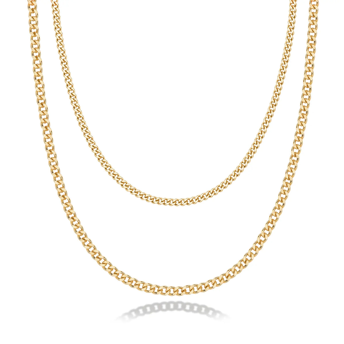PAVOI 14K Gold Plated Layered Triple Chain Necklaces for Women - Fine Charm Jewelry - 0.55Mm 0.65Mm 0.7Mm Thick Trendy Necklace