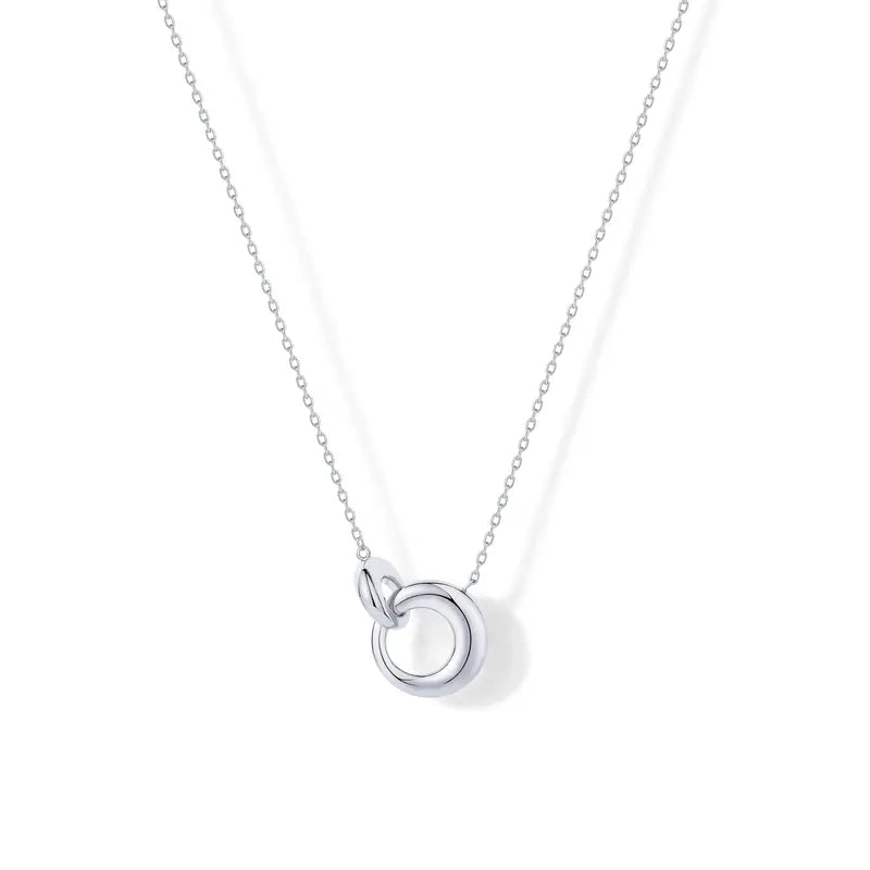 PAVOI 14K Gold Plated Dainty Interlock Pendant Necklace for Women | Circle Link Pendant Necklaces
