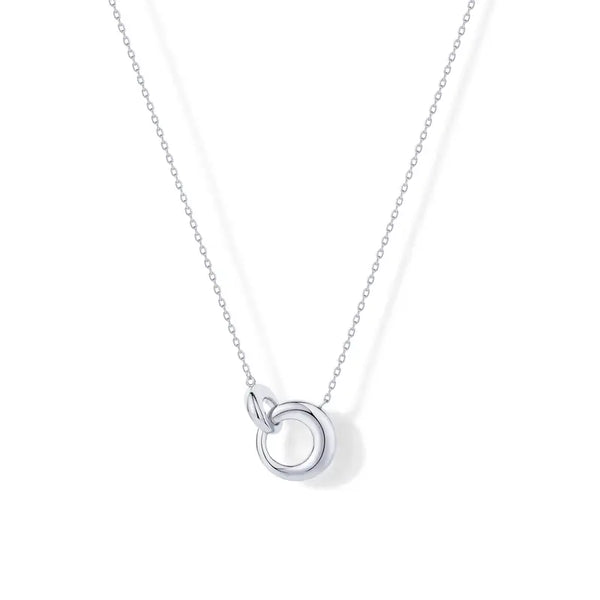 PAVOI 14K Gold Plated Dainty Interlock Pendant Necklace for Women | Circle Link Pendant Necklaces