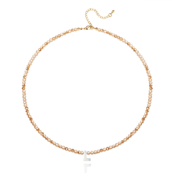 Pendant Necklaces for Women Initial Choker Necklace Beaded Shell Letter Bracelet Trendy Tiny A-Z Simple Jewelry