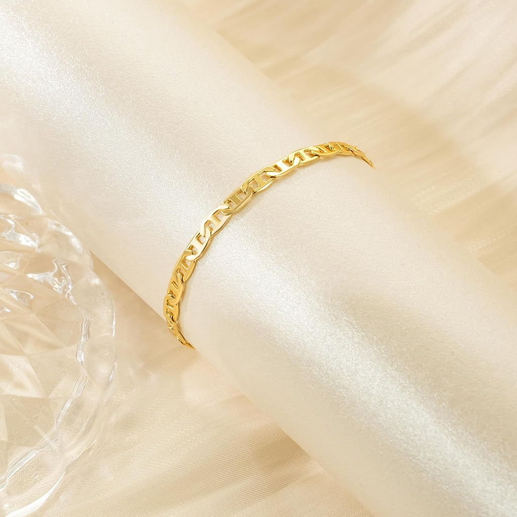 Ankle Bracelets 14K Gold Ankle Bracelets for Women 3.6Mm 9-11”