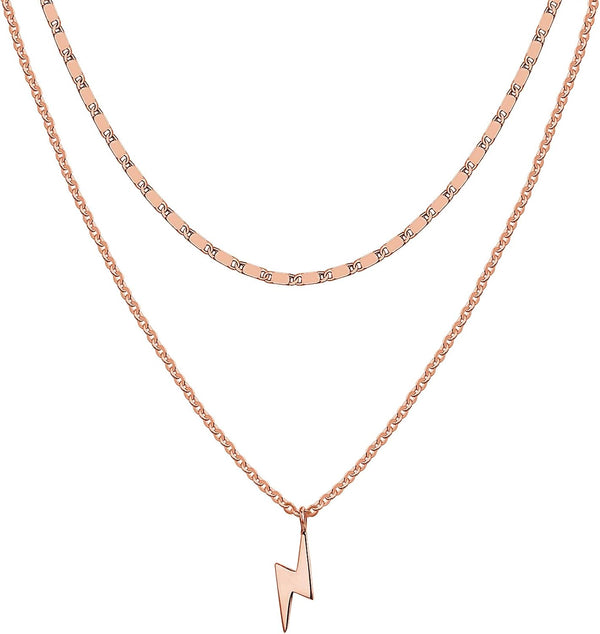 14K Gold Plated Layering Necklaces for Women, Cute Motif Pendants
