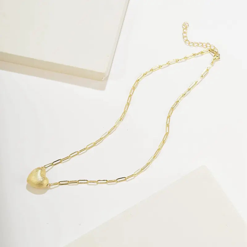 KWWLOTEE Puffy Heart Necklace Female Birthday