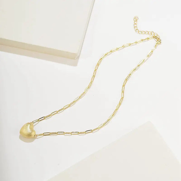 KWWLOTEE Puffy Heart Necklace Female Birthday