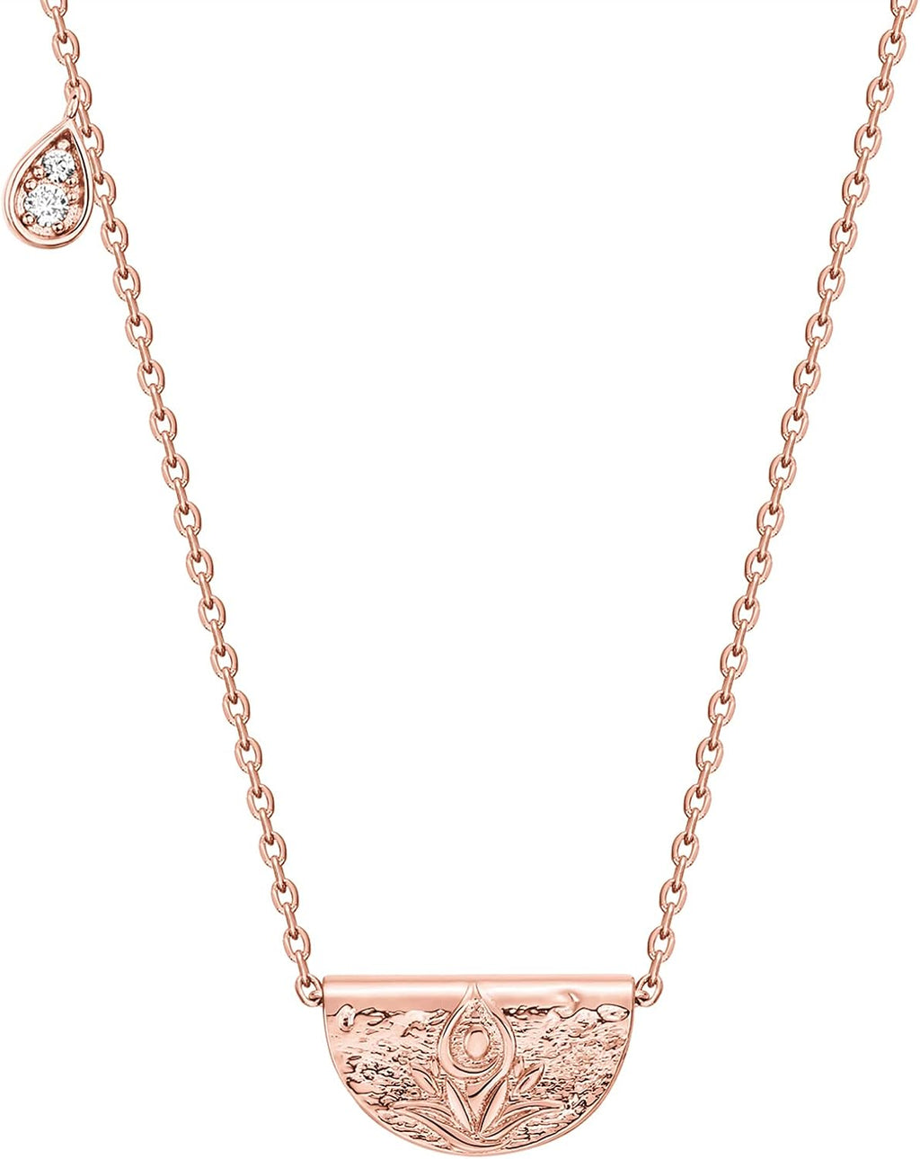 14K Gold Plated Engraved Coin Pendant Necklaces for Women