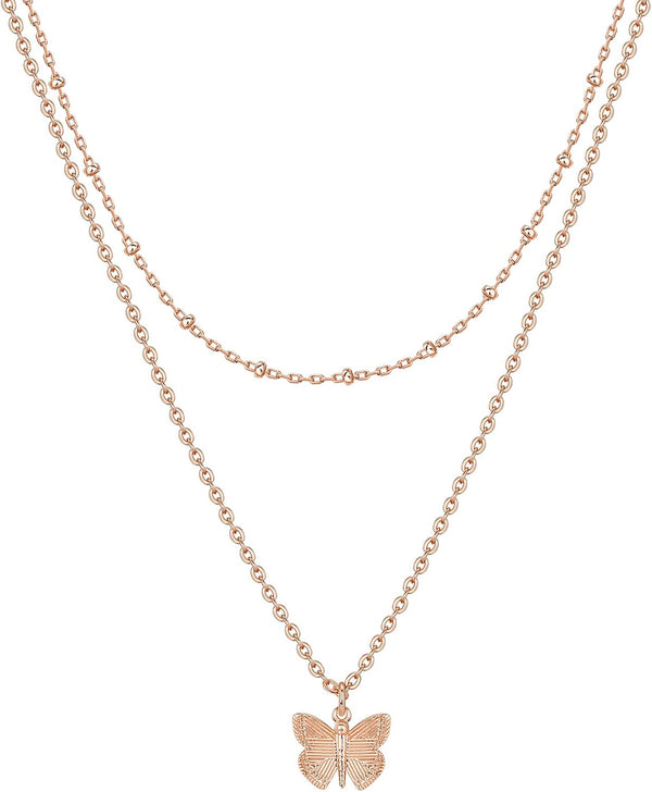 14K Gold Plated Layering Necklaces for Women, Cute Motif Pendants