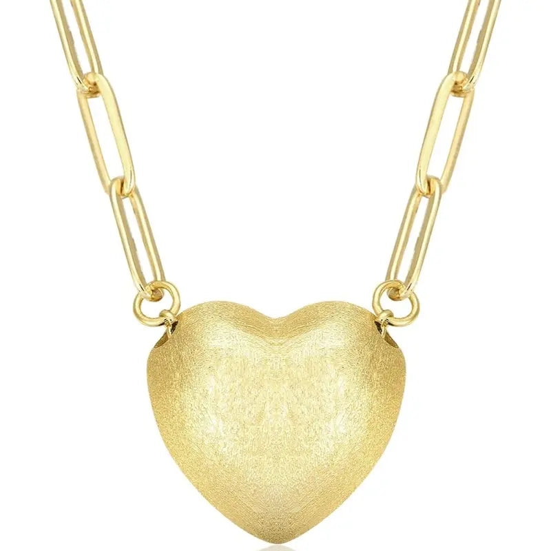 KWWLOTEE Puffy Heart Necklace Female Birthday