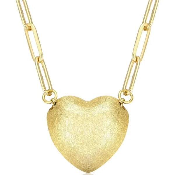 KWWLOTEE Puffy Heart Necklace Female Birthday