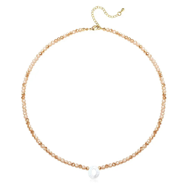 Pendant Necklaces for Women Initial Choker Necklace Beaded Shell Letter Bracelet Trendy Tiny A-Z Simple Jewelry