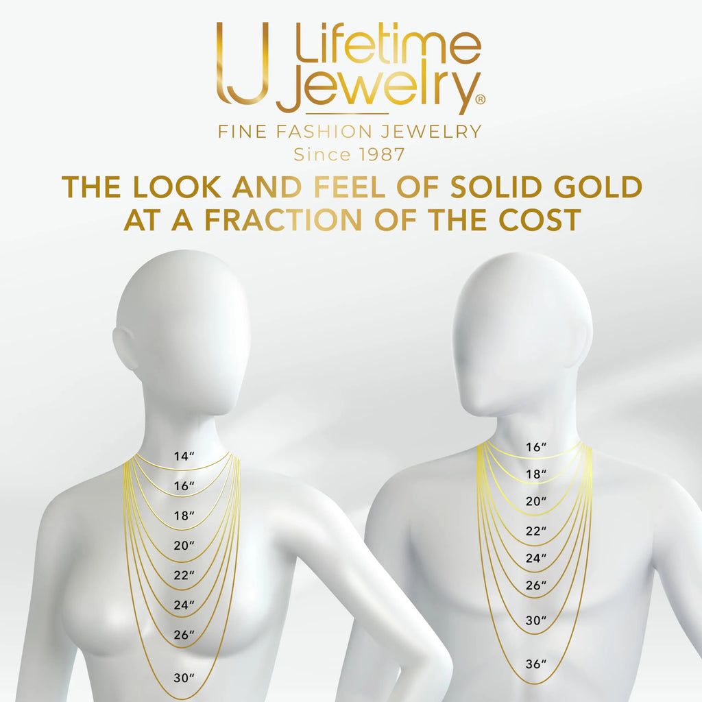 LIFETIME JEWELRY 2Mm Gold Rope Chain for Men & Women 24K Real Gold Plated Diamond Cut Gold Necklace for Women & Necklace for Men 14 to 36 Inch | Gold | White Gold (14 Inches, Gold)
