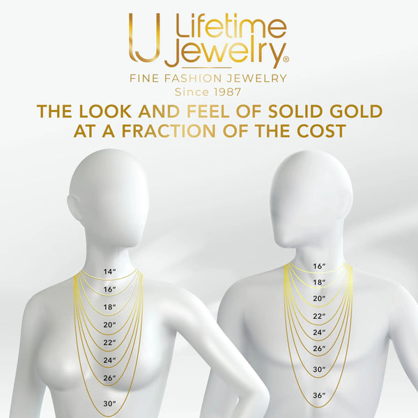 LIFETIME JEWELRY 2Mm Gold Rope Chain for Men & Women 24K Real Gold Plated Diamond Cut Gold Necklace for Women & Necklace for Men 14 to 36 Inch | Gold | White Gold (14 Inches, Gold)