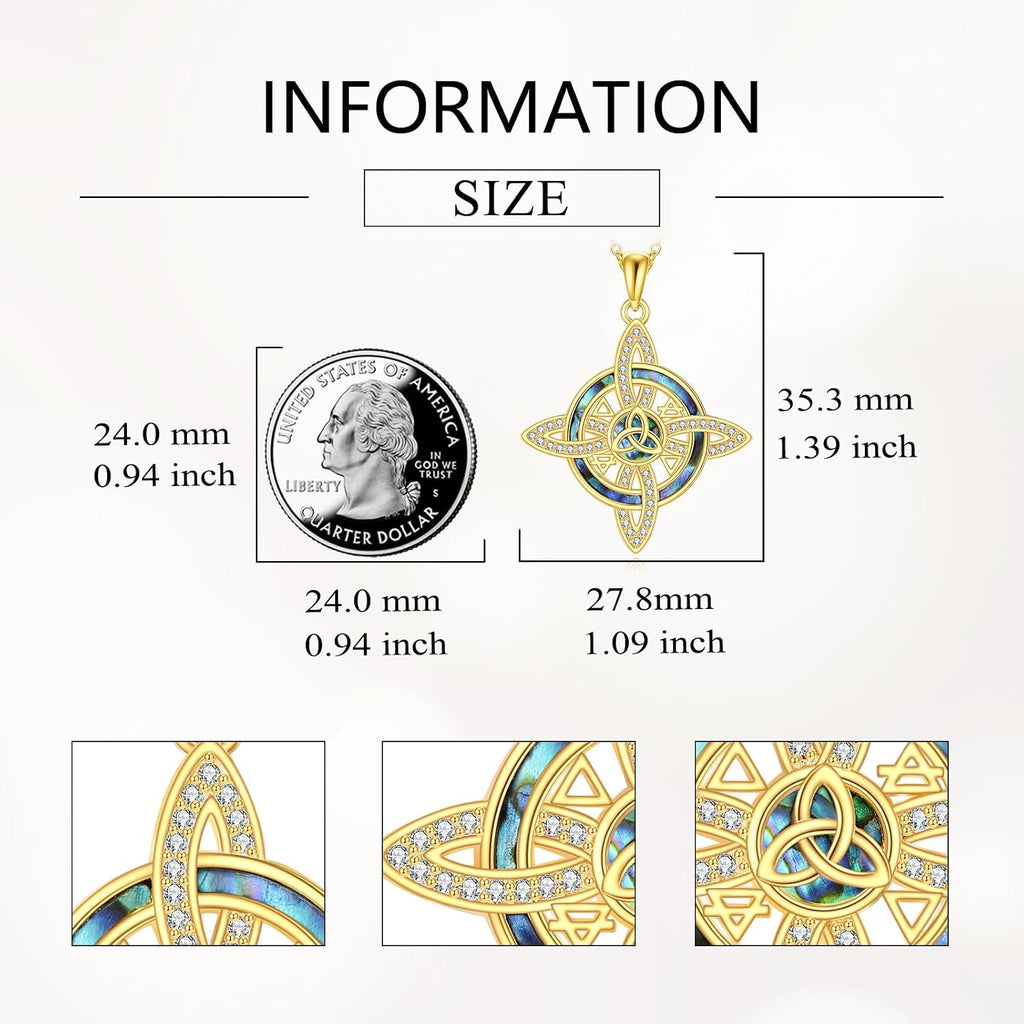 Witches Knot Necklace S925 Sterling Silver Nudo De Bruja Witch Knot Pendant Necklaces Triquetra Protection Jewelry Gifts for Women