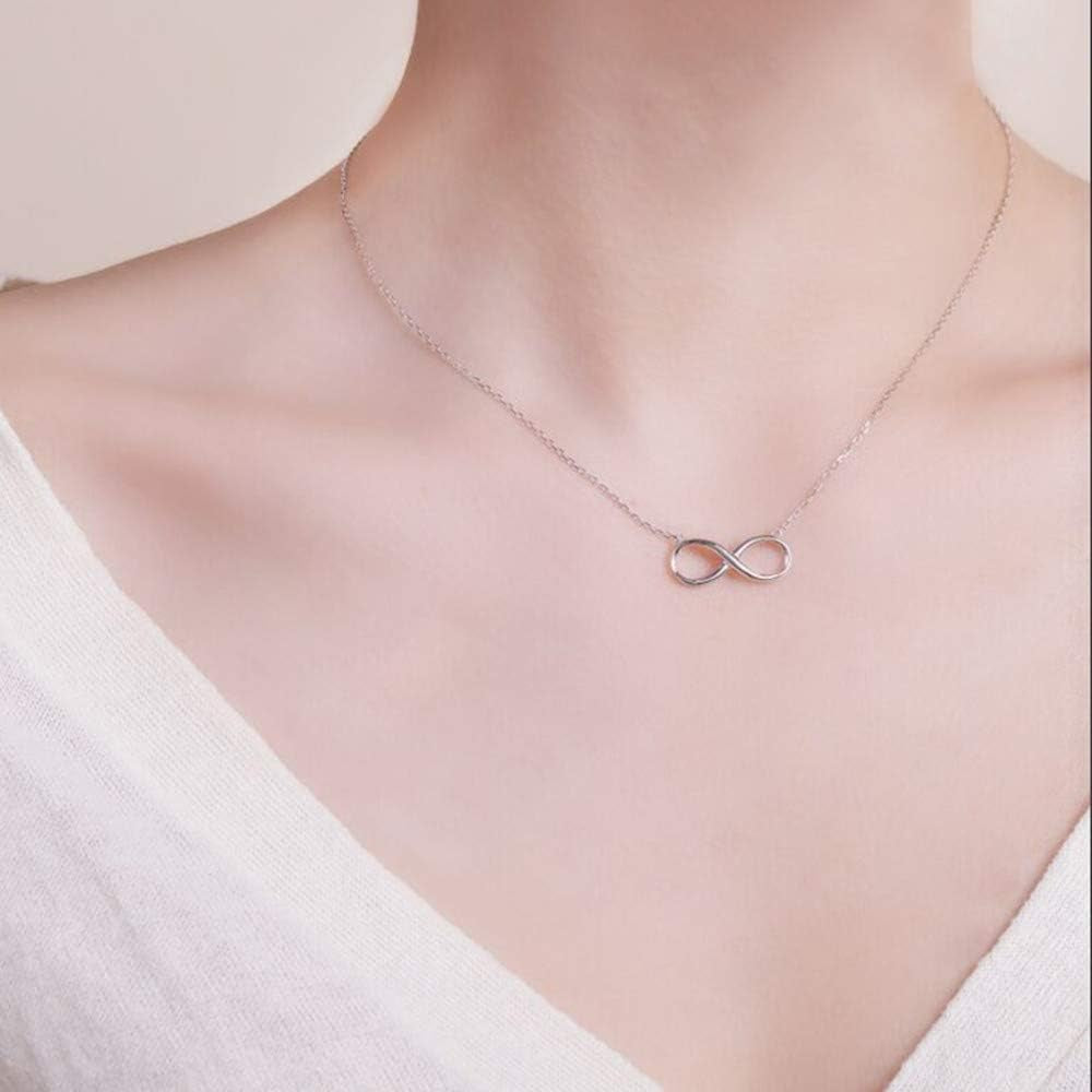 Tiny Heart Star Moon Cross Infinity Love Pendant Necklace for Women 925 Sterling Silver Simple Mini Cute Petite Choker Tassel Chain Multiple Jewelry Gift (Infinity Love)