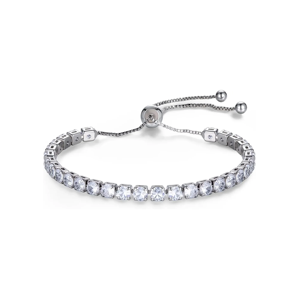 Tennis Bracelets for Women 18K Gold Plated 4Mm Zirconia Crystal Adjustable Silver Rose Gold Bracelets Gift Wedding Party Jewelry