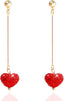 Valentines Outfits for Women Valentines Earrings Heart Earrings for Women Sparkling Red Heart Rhinestone Dangle Earring Valentine'S Day Gifts for Her Valentine Jewelry Accessories