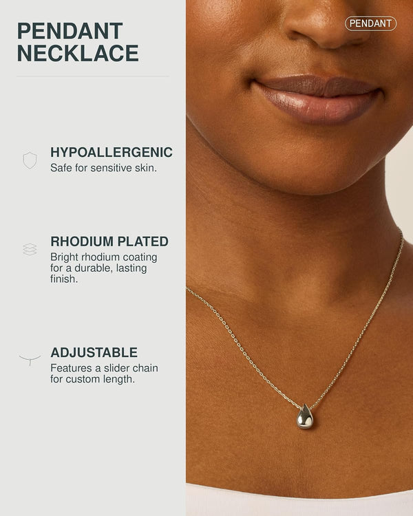 14K Gold Plated Dainty Pear Pendant Necklace for Women | Tear Pendant Necklaces