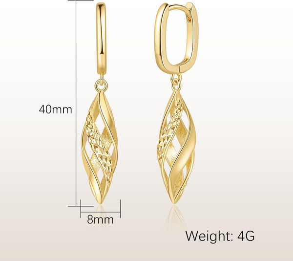 14K Gold Earrings for Women Gold Hoop Dangle Drop Earrings for Women