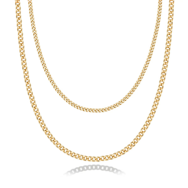 PAVOI 14K Gold Plated Layered Triple Chain Necklaces for Women - Fine Charm Jewelry - 0.55Mm 0.65Mm 0.7Mm Thick Trendy Necklace