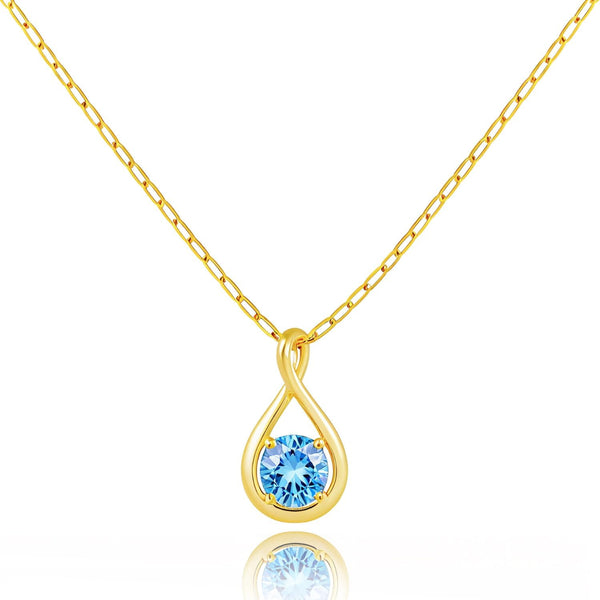 Birthstone Necklaces for Women Sterling Silver Dainty Infinity Necklace Diamond Pendant Necklaces Trendy Gold Jewelry