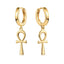 14K Gold Plated Dainty Star Cross Huggie Hoop Pendant Earrings Jewelry Gift for Women