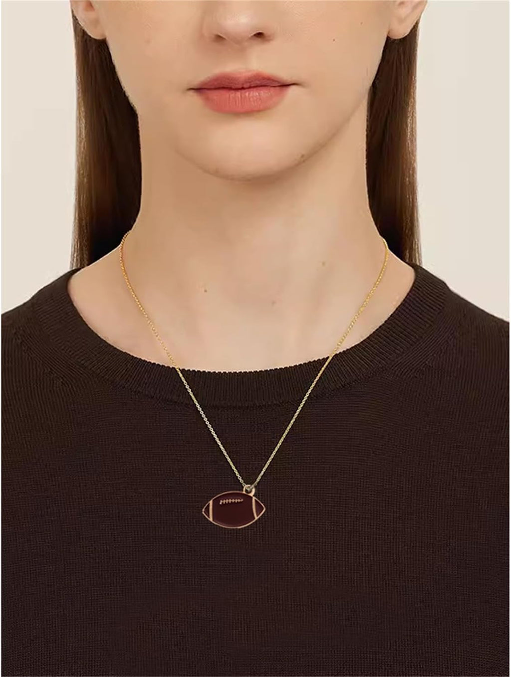 Cool Football Necklaces for Women Unique Letter Love Soccer Sports Pendant Necklaces Holiday Party Game Jewelry