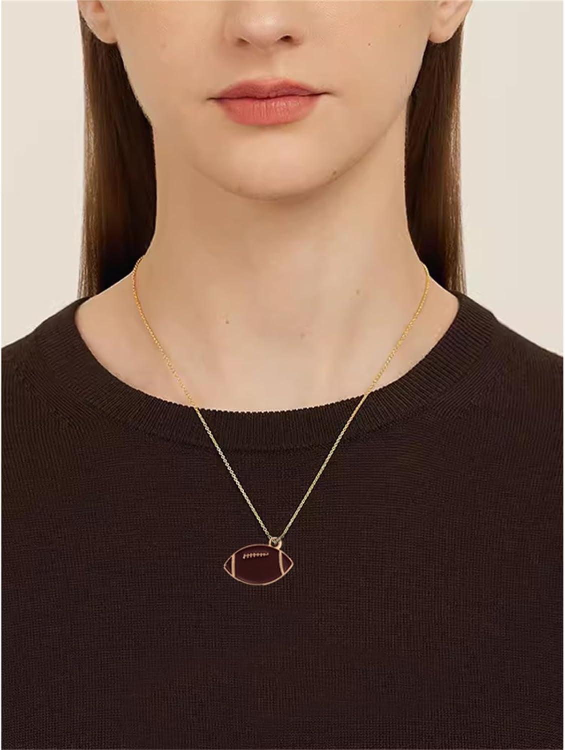 Cool Football Necklaces for Women Unique Letter Love Soccer Sports Pendant Necklaces Holiday Party Game Jewelry