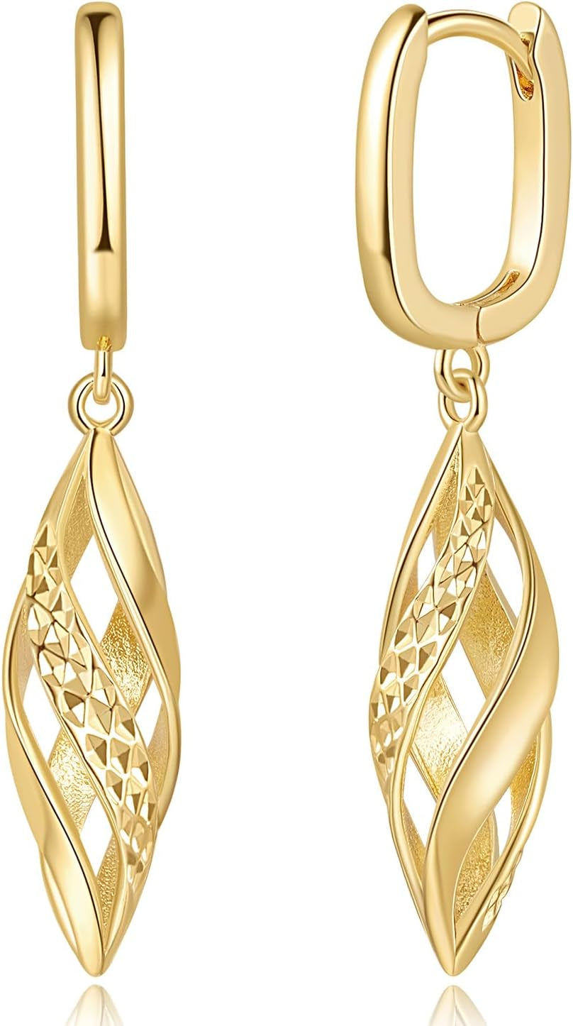 14K Gold Earrings for Women Gold Hoop Dangle Drop Earrings for Women