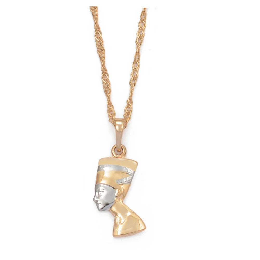 Small Ancient Egyptian Queen Pendant Necklaces Egypt Nefertiti Head Portrait Jewelry @005604