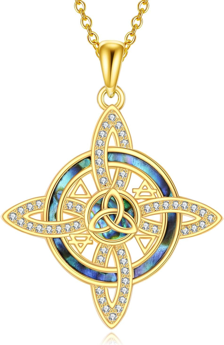 Witches Knot Necklace S925 Sterling Silver Nudo De Bruja Witch Knot Pendant Necklaces Triquetra Protection Jewelry Gifts for Women
