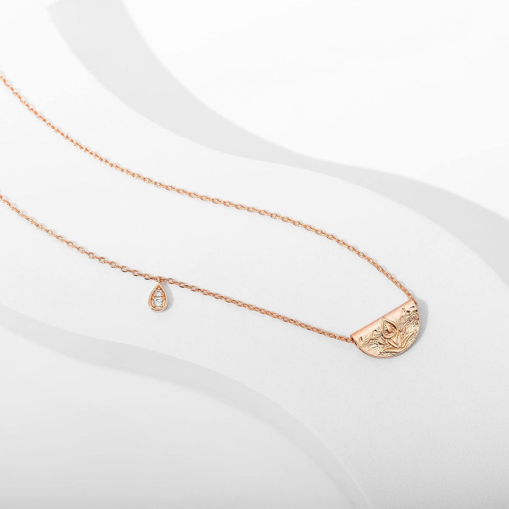 14K Gold Plated Engraved Coin Pendant Necklaces for Women