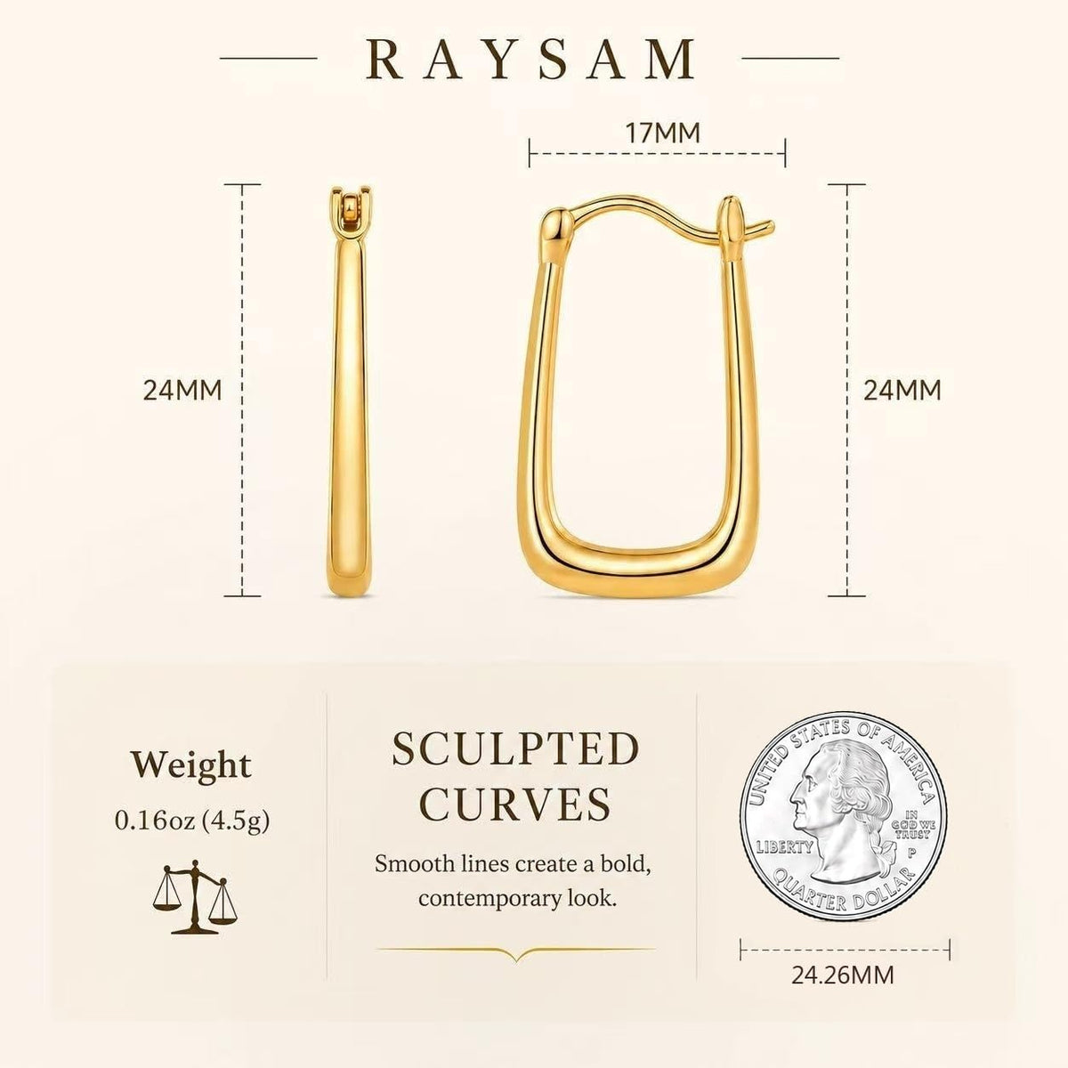 14K Gold Earrings for Women 14K Gold Hoop Earrings for Women 24Mm