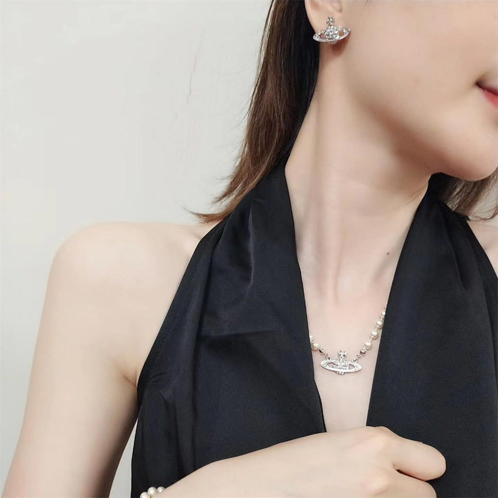 Chrome Heart Saturn Earrings for Women Space Earrings