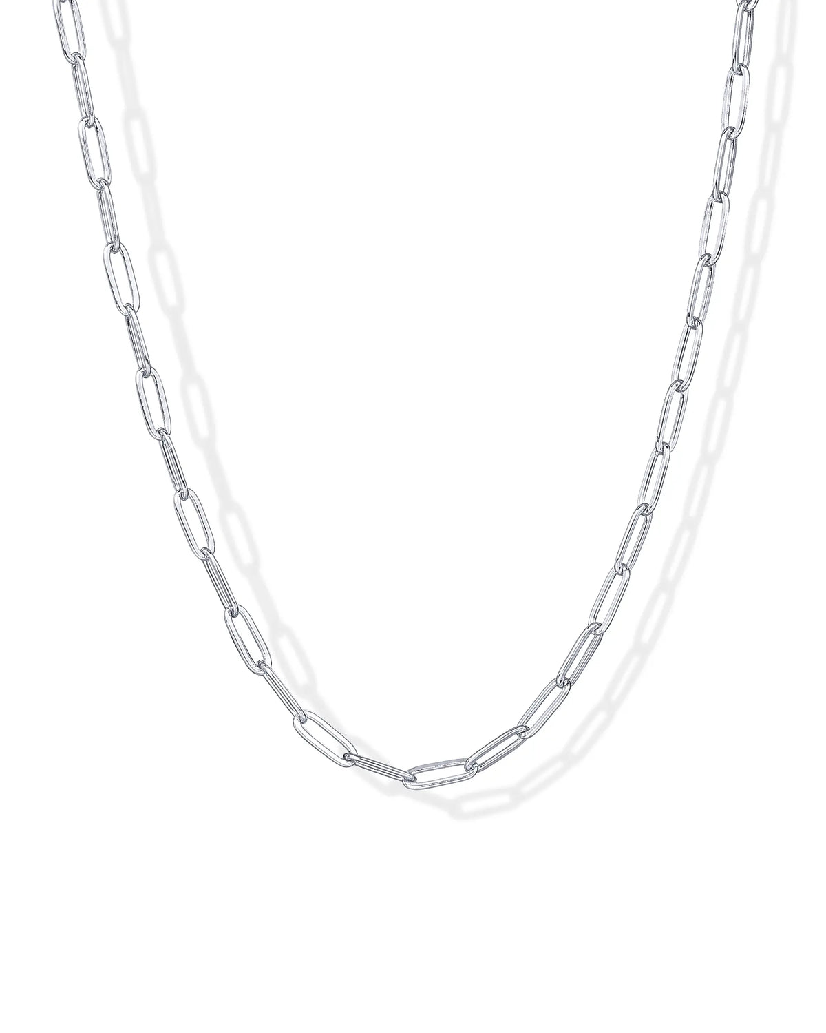 PAVOI 14K Gold Plated Paperclip Chain Necklaces for Women - Dainty Gold Jewelry Chain Necklace - Lightweight 20" Adjustable Link Chain Necklaces